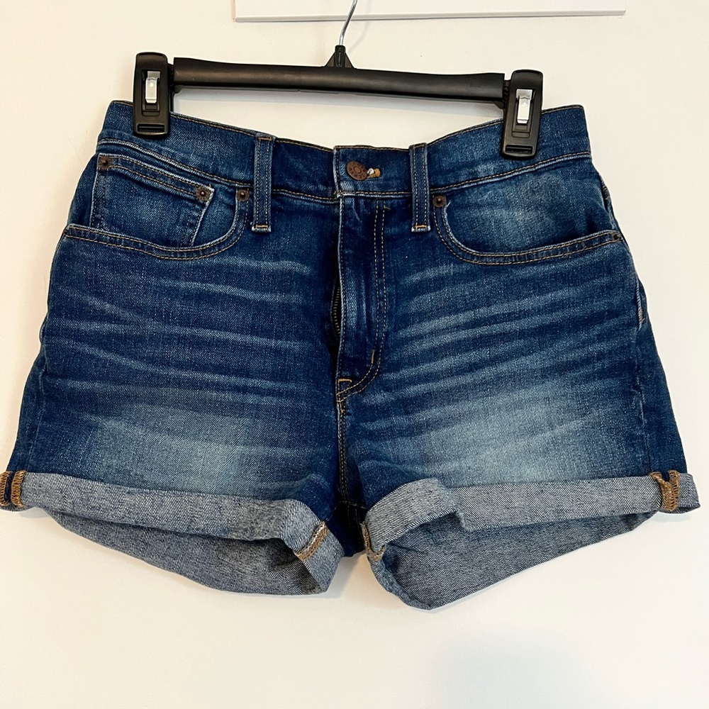 J. Crew high waisted denim shorts dark wash